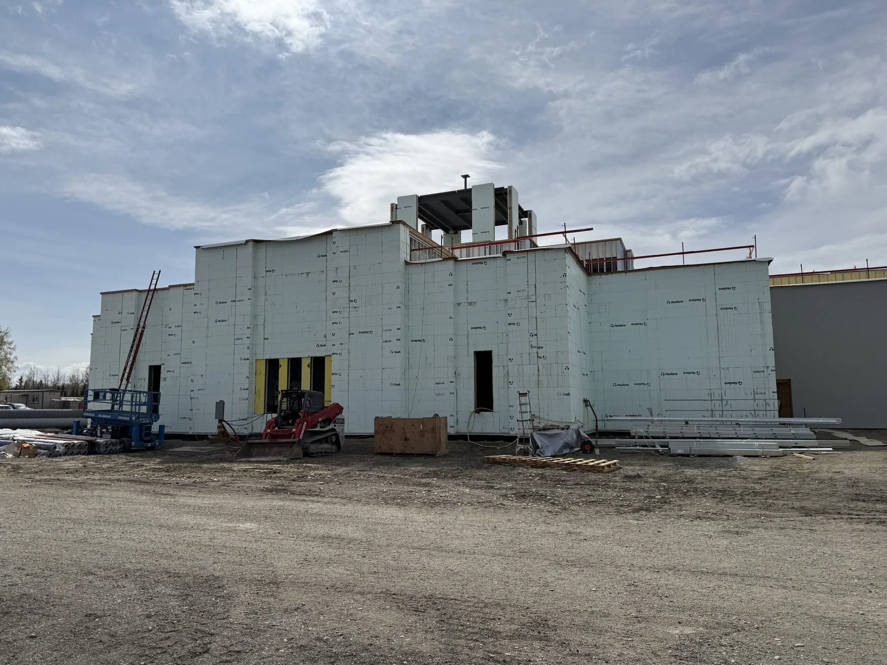 Rear of the LDS church temple under construction in Anchorage